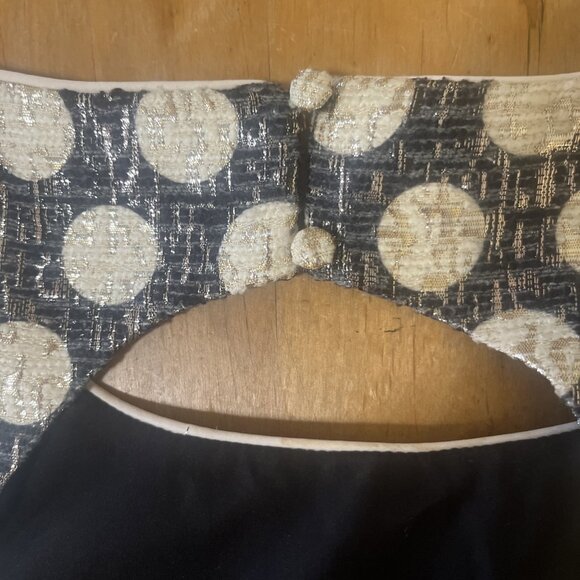 ModCloth Metallic Polka Dot Dress Women's Sz L Lined Pockets Zipper - Picture 12 of 15